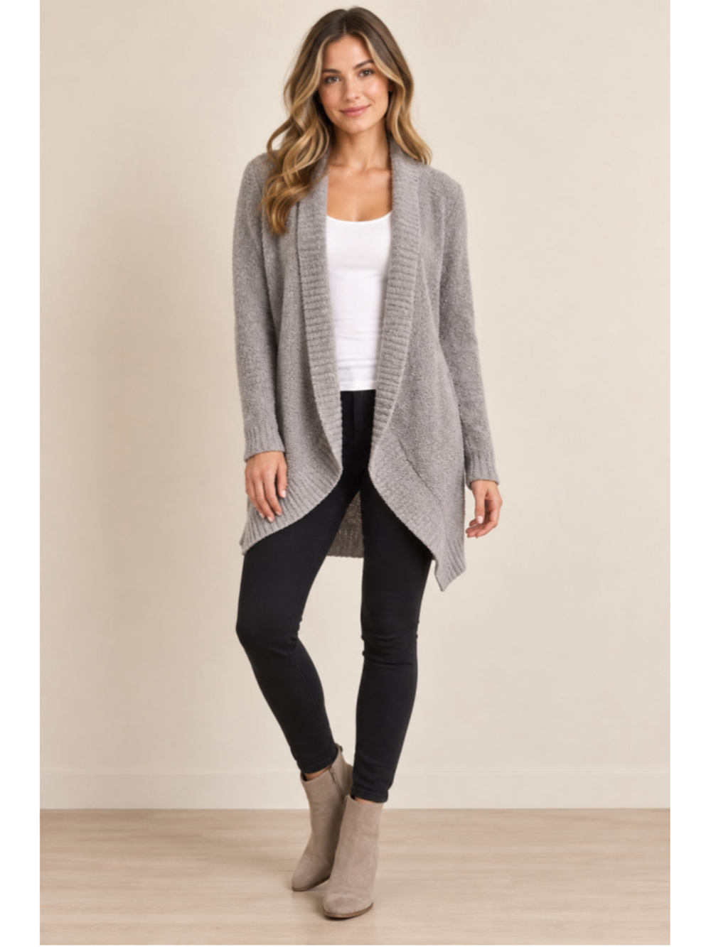Women's UGG Grey Open Front Cardigan Sweater Size S